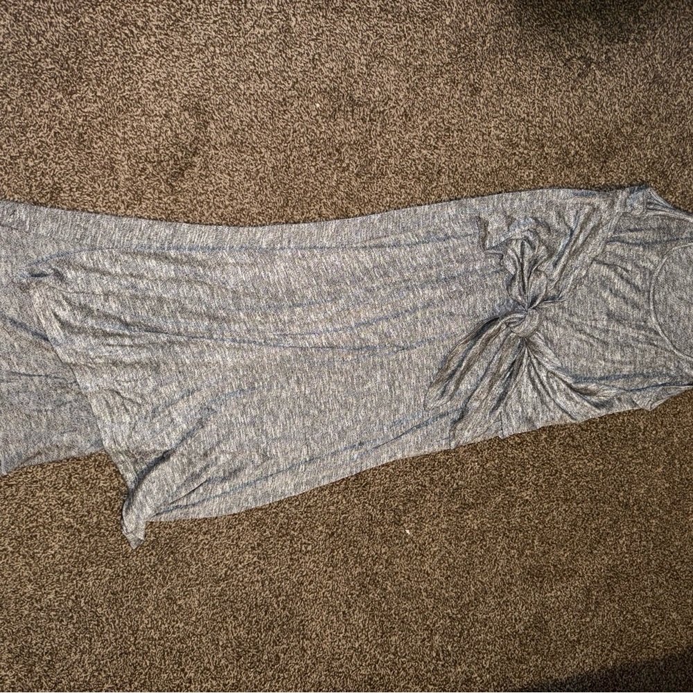 Gray Maxi Dress with Side Knot